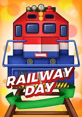 PSD 기념일 포스터 리본 일러스트 이벤트 사람없음 기차 보케 고속열차 철도의날 국내일러스트 육상교통 대중교통 파일형식 법정기념일