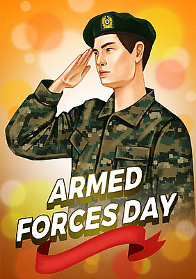 PSD 기념일 남자 포스터 리본 일러스트 한명 서기 이벤트 상반신 성인 군인 보케 경례 국군의날 국내일러스트 직업 1 모션 사람 인사 국군 파일형식 법정기념일