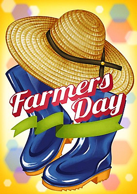 PSD 기념일 포스터 리본 일러스트 장화 이벤트 사람없음 밀짚모자 보케 농업인의날 국내일러스트 모자_잡화 신발 파일형식