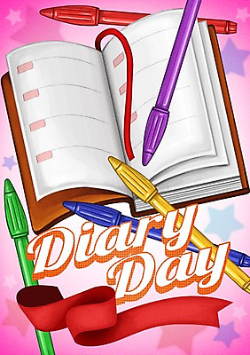 PSD 기념일 포스터 별 리본 일러스트 이벤트 사람없음 펜 다이어리 기록 보케 다이어리데이 색깔펜 국내일러스트 자연요소 데이이벤트 필기구 사무용품 파일형식