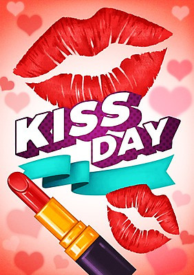 PSD 기념일 포스터 리본 일러스트 키스 이벤트 사람없음 립스틱 하트 입술 보케 키스데이 국내일러스트 모양 데이이벤트 신체부위 화장품 애정표현 파일형식