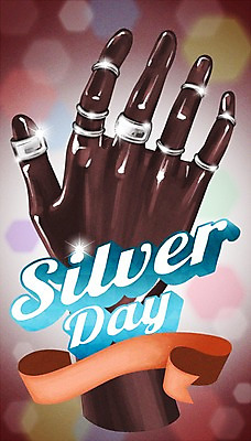 PSD 손 기념일 포스터 리본 일러스트 이벤트 신체부위 반지 은색 보케 실버데이 은반지 국내일러스트 컬러 장신구 사람 파일형식