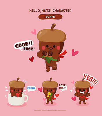 캐릭터 꽃 일러스트 나뭇잎 들기 사람없음 컵 목도리 견과류 도토리 견과류캐릭터 일러캐릭터 AI파일 식물 식기 잡화 잎 모션 파일형식 벡터