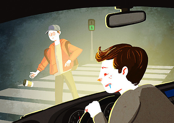 전신 PSD 학생 남자 일러스트 상반신 성인 두명 범죄 운전사 횡단보도 교통사고 만취 음주운전 청신호 국내일러스트 직업 사람 운전 보행로 신호등 사건 술취함 파일형식