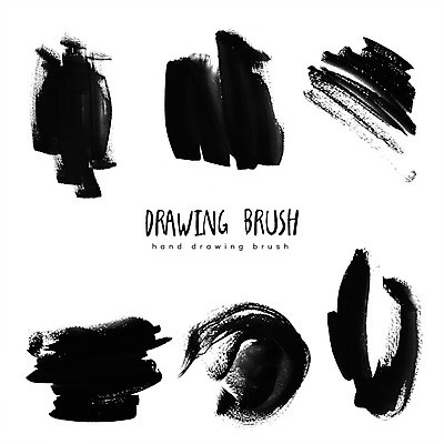 PSD 백그라운드 일러스트 붓터치 사람없음 검은색 물감 국내일러스트 컬러 미술도구 파일형식