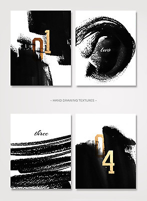 PSD 백그라운드 일러스트 붓터치 사람없음 숫자 검은색 금색 번짐 국내일러스트 문자 컬러 파일형식 효과