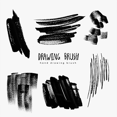 PSD 백그라운드 일러스트 붓터치 사람없음 세트 검은색 물감 드로잉 국내일러스트 컬러 미술 미술도구 파일형식