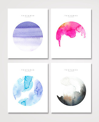 도형 PSD 백그라운드 일러스트 붓터치 수채화 사람없음 세트 물감 원형 번짐 국내일러스트 미술도구 파일형식 효과