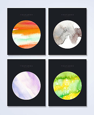 도형 PSD 백그라운드 일러스트 수채화 사람없음 세트 물감 원형 번짐 국내일러스트 미술도구 파일형식 효과