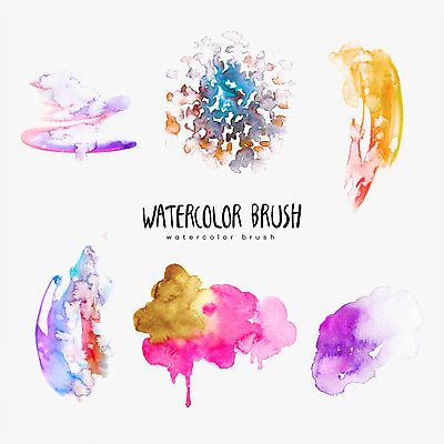 PSD 백그라운드 일러스트 붓터치 사람없음 세트 컬러풀 물감 번짐 국내일러스트 컬러 미술도구 파일형식 효과