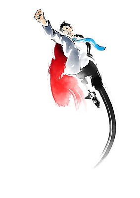 전신 PSD 남자 일러스트 캘리그라피 붓터치 한명 성인 비즈니스맨 망토 슈퍼맨 국내일러스트 1 비즈니스 사람 직장인 영웅 파일형식