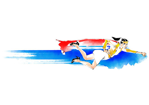 전신 PSD 여자 일러스트 캘리그라피 붓터치 한명 성인 비행 비즈니스우먼 망토 원더우먼 국내일러스트 1 비즈니스 사람 직장인 영웅 파일형식