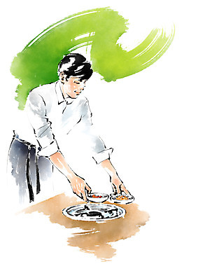 PSD 남자 일러스트 캘리그라피 반찬 붓터치 한명 서기 상반신 성인 식당 직원 아르바이트 최저임금 비정규직 국내일러스트 1 음식 비즈니스 모션 사람 경제 상점 파일형식