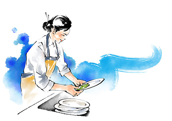 PSD 그릇 여자 일러스트 캘리그라피 붓터치 한명 서기 상반신 성인 설거지 직원 아르바이트 최저임금 비정규직 국내일러스트 1 식기 가사 비즈니스 모션 사람 경제 파일형식