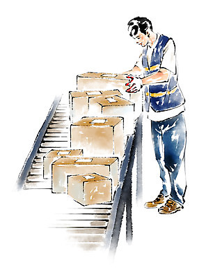 전신 PSD 남자 일러스트 캘리그라피 붓터치 한명 서기 성인 직원 택배 택배상자 아르바이트 최저임금 비정규직 국내일러스트 1 비즈니스 모션 사람 경제 상자 운송업 파일형식