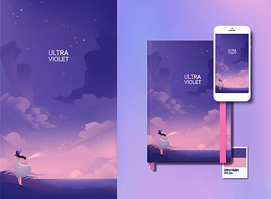 전신 구름 여자 별 일러스트 하늘 한명 서기 성인 책 스마트폰 노을 다이어리 보라색 커버 울트라바이올렛 국내일러스트 AI파일 자연요소 1 컬러 모션 사람 핸드폰 스마트기기 사무용품 파일형식 벡터 트랜드컬러