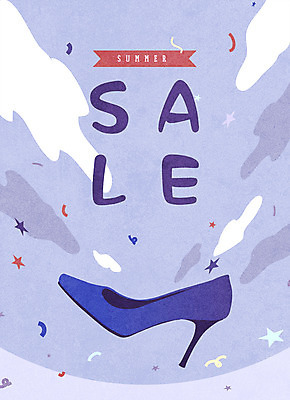 구름 별 구두 신발 일러스트 사람없음 여름 쇼핑 세일 보라색 울트라바이올렛 국내일러스트 AI파일 자연요소 계절 컬러 파일형식 벡터 트랜드컬러