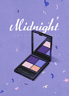 일러스트 사람없음 뷰티 보라색 화장품 거울 아이섀도 섀도우팔레트 울트라바이올렛 국내일러스트 AI파일 컬러 파일형식 벡터 트랜드컬러