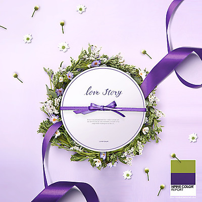 PSD 편집이미지 꽃잎 꽃 리본 사람없음 보라색 화관 울트라바이올렛 이미지편집 식물 컬러 파일형식 트랜드컬러