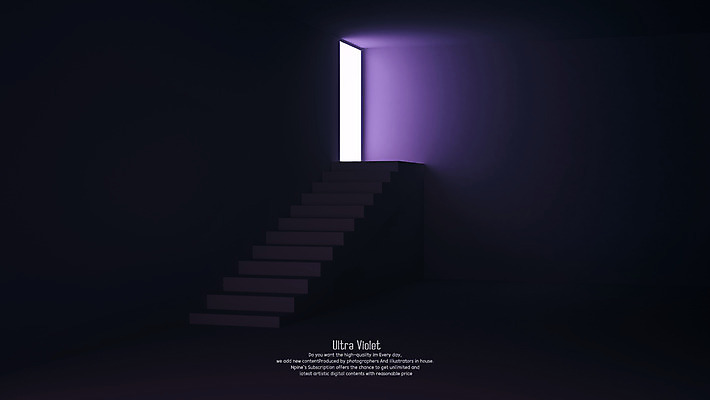 PSD 편집이미지 사람없음 빛 3D소스 3D 계단 보라색 디지털합성 합성 울트라바이올렛 편집3D 컬러 파일형식 트랜드컬러
