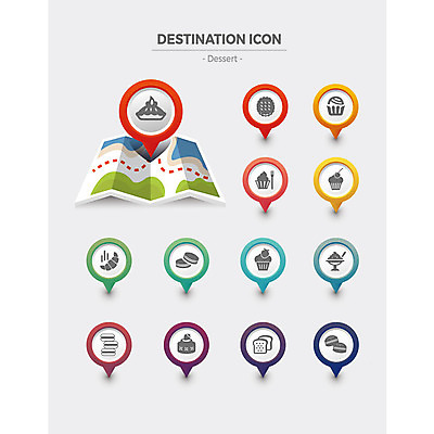 아이콘 빵 지도 아이스크림 디저트 사람없음 세트 쿠키 행선지 컵케이크 식빵 플랫아이콘 위치 머핀 마카롱 크림비스켓 2D아이콘 AI파일 음식 케이크 파일형식 벡터