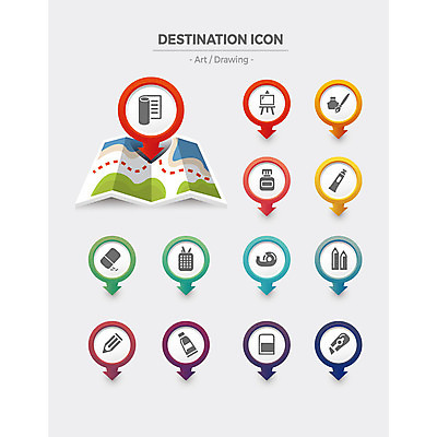 아이콘 예술 지도 사람없음 세트 연필 행선지 물감 플랫아이콘 이젤 그림 지우개 위치 스카치테이프 커터칼 2D아이콘 AI파일 학용품 필기구 사무용품 미술도구 테이프 파일형식 벡터