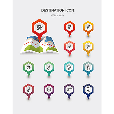 아이콘 지도 사람없음 세트 행선지 공구 칼 망치 플랫아이콘 위치 펜치 페인트롤러 전동드라이버 2D아이콘 AI파일 도구 드라이버_공구 파일형식 벡터