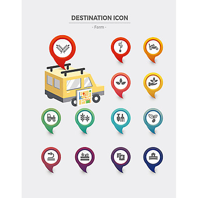 아이콘 지도 자동차 사람없음 세트 농장 새싹 행선지 벼 농기구 플랫아이콘 트랙터 묘목 2D아이콘 AI파일 나무 식물 육상교통 농업 곡류 농기계 특수차량 파일형식 벡터