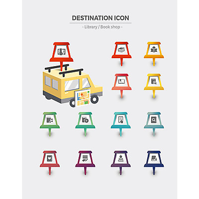 아이콘 지도 자동차 돋보기 사람없음 책 세트 독서 행선지 도서관 플랫아이콘 검색 서점 2D아이콘 AI파일 교육 육상교통 상점 파일형식 벡터