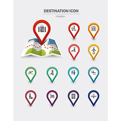 아이콘 지도 비행기 사람없음 세트 캐리어 여행가방 행선지 플랫아이콘 여권 에스컬레이터 이륙 승강기사고 착륙 2D아이콘 AI파일 가방 항공교통 대중교통 사건 파일형식 벡터