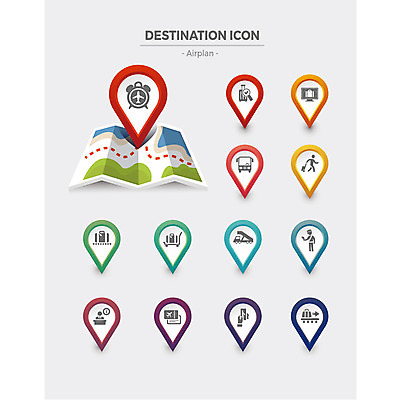 아이콘 시계 지도 버스 비행기 사람없음 세트 캐리어 여행가방 행선지 티켓 플랫아이콘 컨베어밸트 2D아이콘 AI파일 육상교통 가방 항공교통 대중교통 기계 파일형식 벡터