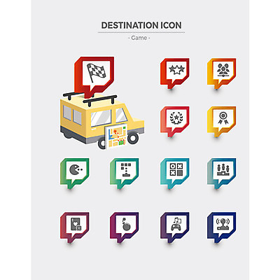 아이콘 자동차 사람없음 세트 행선지 게임 깃발 게임기 폭탄 상패 플랫아이콘 시상대 2D아이콘 AI파일 육상교통 놀이 폭발물 상_우승 파일형식 벡터