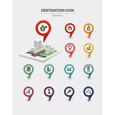아이콘 도로 사람없음 건물 세트 행선지 화장품 립스틱 볼터치 향수 플랫아이콘 매니큐어 아이섀도 샴푸 페이스브러쉬 2D아이콘 AI파일 건축물 길 교통시설 위생용품 화장 뷰티 미용용품 파일형식 벡터