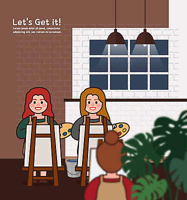 전신 여자 남자 화분 일러스트 사람 성인 세명 스피커 기타 직장인 보면대 마이크 문화생활 클래스 워라밸 국내일러스트 AI파일 직업 라이프스타일 음악 음향기기 현악기 신조어 파일형식 벡터