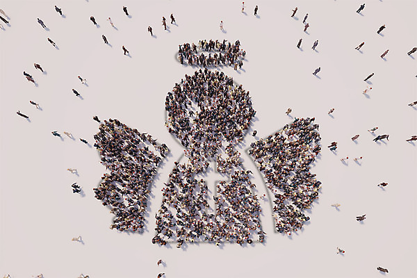 PSD 편집이미지 기독교 종교 십자가 천사 함께함 사람 여러명 3D 군중 디지털합성 디지털아트 편집3D 다수 컨셉 파일형식