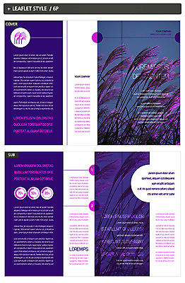 도형 템플릿 표지디자인 표지 ZIP 내지 리플렛 3단접지 그래프 갈대 팜플렛 사람없음 보라색 원형 인디자인 INDD 이미지템플릿 식물 컬러 파일형식