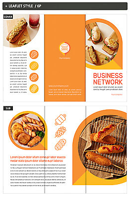 템플릿 표지디자인 표지 ZIP 내지 음료 음식 리플렛 3단접지 샌드위치 팜플렛 사람없음 튀김 햄버거 도넛 핫도그 인디자인 INDD 이미지템플릿 디저트 패스트푸드 파일형식