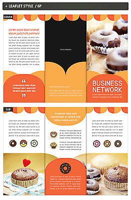 템플릿 표지디자인 표지 ZIP 내지 음식 리플렛 초 3단접지 팜플렛 사람없음 하트 도넛 컵케이크 인디자인 INDD 이미지템플릿 모양 디저트 케이크 파일형식