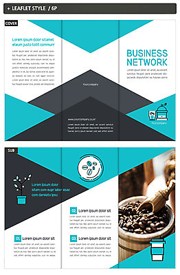 템플릿 표지디자인 표지 ZIP 내지 커피 리플렛 3단접지 팜플렛 사람없음 원두 그라인더 인디자인 INDD 이미지템플릿 음료 커피용품 파일형식