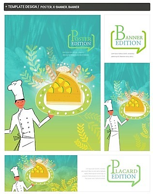 PSD 템플릿 접시 배너 배너템플릿 남자 가로배너 ZIP 포스터 세로배너 빵 한명 사람 세트 현수막 조각케이크 밀 제빵사 직업 1 식기 음식 곡류 가로 세로 케이크 파일형식