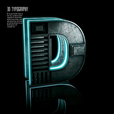 PSD 편집이미지 문자 알파벳 영어 타이포그라피 사람없음 반사 3D소스 3D 입체 디지털합성 네온 D 편집3D 파일형식