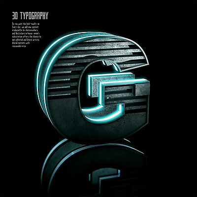 PSD 편집이미지 문자 알파벳 영어 타이포그라피 사람없음 반사 3D소스 3D G 입체 디지털합성 네온 편집3D 파일형식
