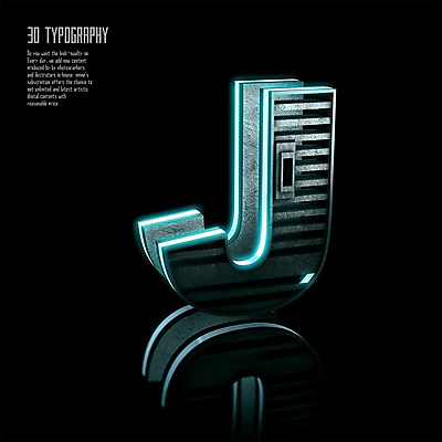PSD 편집이미지 문자 알파벳 영어 타이포그라피 사람없음 반사 3D소스 3D 입체 디지털합성 네온 J 편집3D 파일형식