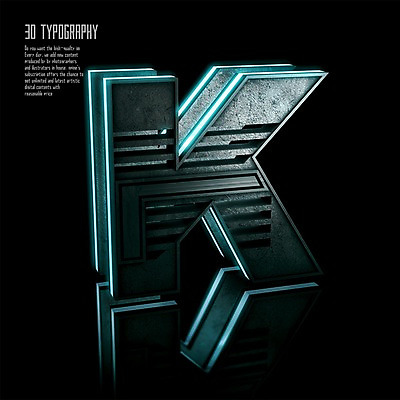 PSD 편집이미지 문자 알파벳 영어 타이포그라피 사람없음 반사 3D소스 3D 입체 디지털합성 네온 K 편집3D 파일형식