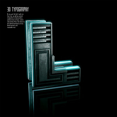 PSD 편집이미지 문자 알파벳 영어 타이포그라피 사람없음 반사 3D소스 3D 입체 디지털합성 네온 L 편집3D 파일형식