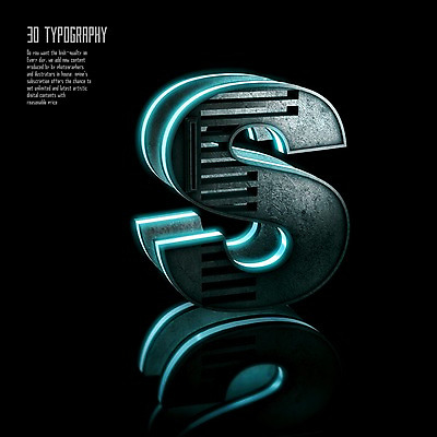 PSD 편집이미지 문자 알파벳 영어 타이포그라피 사람없음 반사 3D소스 3D 입체 디지털합성 네온 S 편집3D 파일형식
