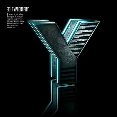 PSD 편집이미지 문자 알파벳 영어 타이포그라피 사람없음 반사 3D소스 3D 입체 디지털합성 네온 Y 편집3D 파일형식