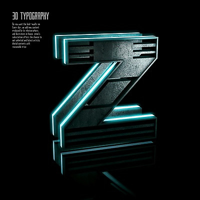 PSD 편집이미지 문자 알파벳 영어 타이포그라피 사람없음 반사 3D소스 3D 입체 디지털합성 네온 Z 편집3D 파일형식
