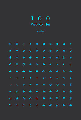 구름 아이콘 우산 바람 날씨 사람없음 세트 태양 달 눈 비 초승달 번개 웹아이콘 회오리바람 2D아이콘 AI파일 자연요소 파일형식 벡터