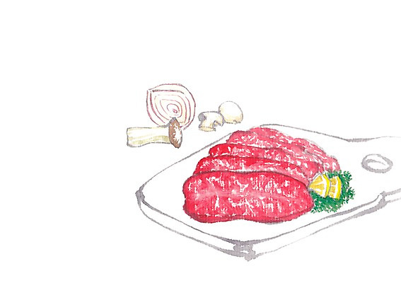 PSD 음식 일러스트 양파 파슬리 사람없음 소고기 레몬 양송이 새송이버섯 적양파 국내일러스트 채소 과일 육류 버섯 파일형식